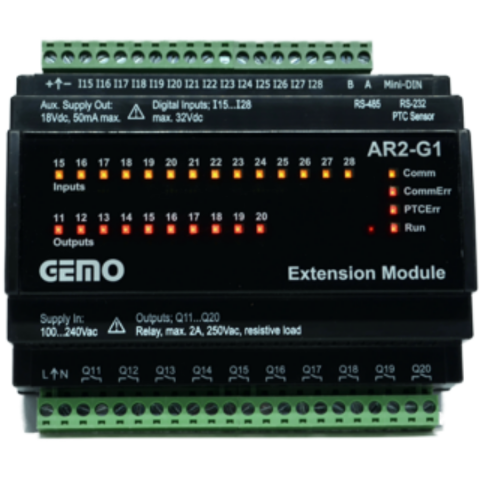 Gemo AR2-G1-24VDC-12D2A-TR Akıllı Röle Genişleme Modülü