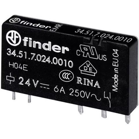Finder F.34.51.7.024.0010 Elektromekanik 24V DC 6A Ultra İnce PCB Röle
